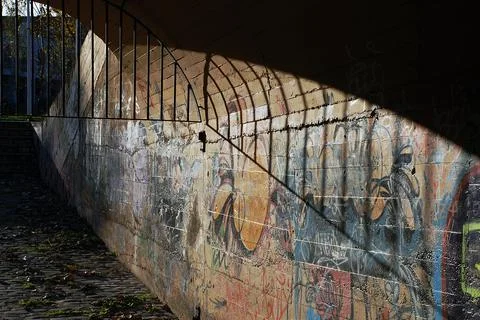 Tunnel with light and shadow Stock Photos