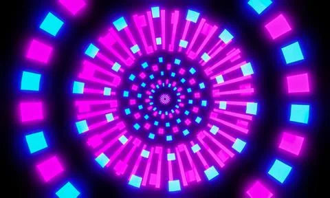 The tunnel of light is characterized by hyperspace, multicolored, towards the Illustrazione stock