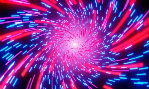 The tunnel of light is characterized by hyperspace, multicolored, towards the Stock Illustration