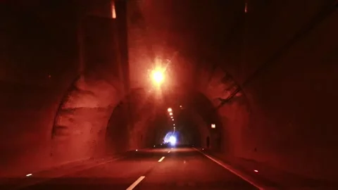 A tunnel with a light at the end Stock Footage 273014530