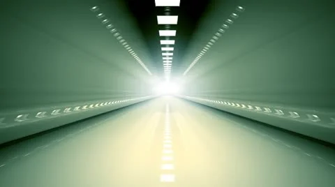 Tunnel with light at the end loopable transportation travel death Stock Footage 21276989