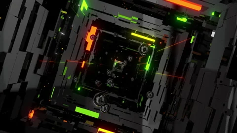 Tunnel with longitudinal neon Stock Footage 225950612