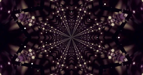 Tunnel loop creates mesmerizing visual patterns with lights and r Stock Footage 316610473