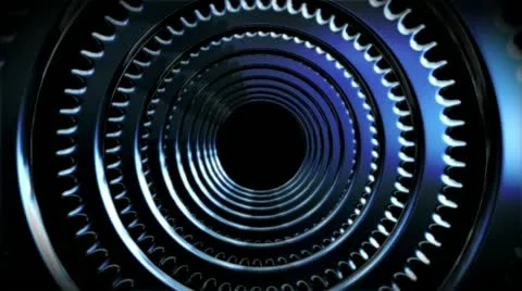 A tunnel made of gears Stock Footage 12725048