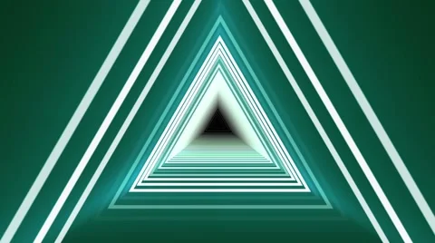 Tunnel made from repetitive triangles with mirror effect Stock Footage 65413896