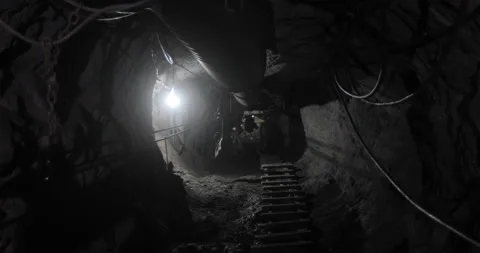 Tunnel in the mine Stock Footage 144680732