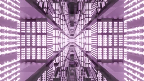 Tunnel motion animation with bright lighting and reflection 4k seamless loop Stock Footage 146278049