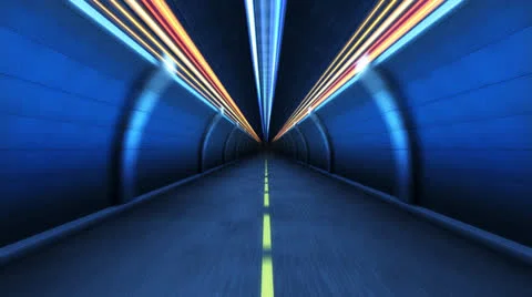 Tunnel  in motion Stock Footage 24727293