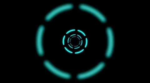 Tunnel Motion Graphic Element Effect Loop - Blue Stock Footage