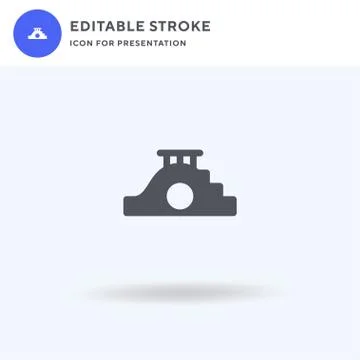 Tunnel Mound icon vector, filled flat sign, solid pictogram isolated on white Stock Illustration