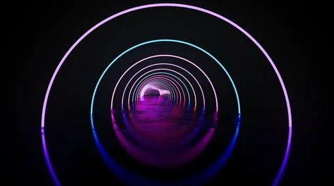 Tunnel neon Illustrazione stock