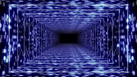 Tunnel network particles blu corner Video stock 85028331