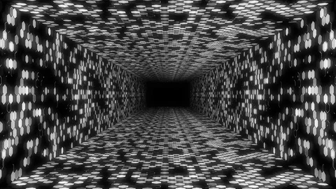 Tunnel network particles cube Video stock 85027675