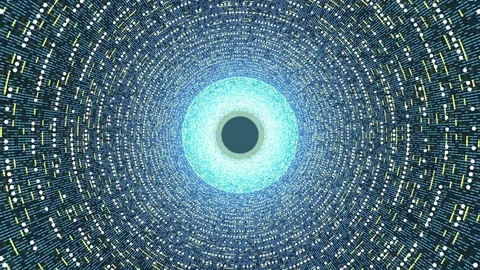 Tunnel network particles far Video stock 85024621