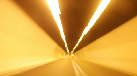Tunnel night drive lights road travel Stock-Footage 328853