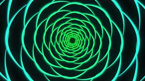A tunnel or funnel formed by a multitude of concentric wavy lines of green Stock-Footage 308162599