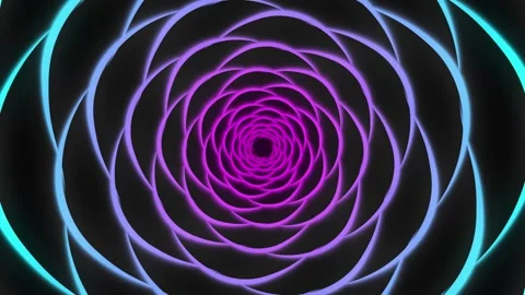 A tunnel or funnel formed by a multitude of concentric wavy lines in shades Stock-Footage 308162613