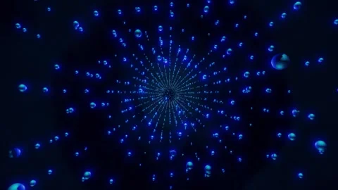 Tunnel or wormhole made of sphere shiny balls 스톡 동영상 246789476