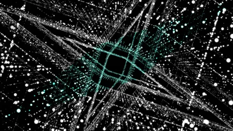 Tunnel of particles in motion - Abstract background Stock Footage 170707937