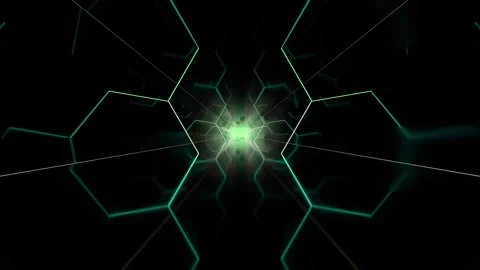 Tunnel with polygon background 3d rendering Stock Footage 268387255