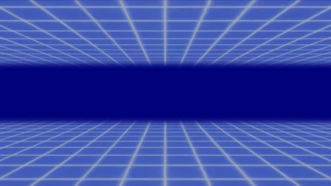 Tunnel Retro Grid Seamless Loop Blue Horizon Stock Footage 147673188