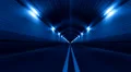 Tunnel Road Driving Fast Endless Seamless Loop Blue HD Footage