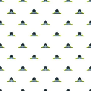 Tunnel road entry repeating pattern background Stock Illustration