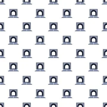 Tunnel road icon repeating seamless pattern background 库存插图
