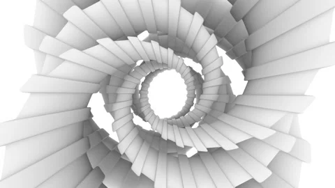 Tunnel of rotating white spirals. Full hd 1920 to 1080. Seamless loop. Video stock 127053048
