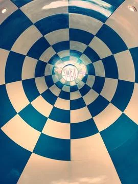 Tunnel Slide With Concentric Pattern, Optical Illusion Perspective Stock Photos