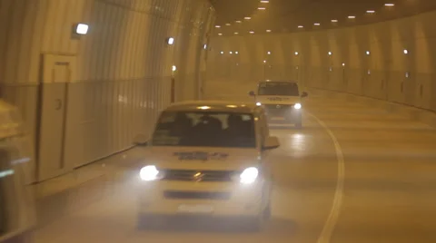Tunnel Sochi view from the bus 01 Stock Footage 36496304