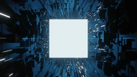 Tunnel space background. geometric shapes cyberspace Stock Footage 160627976