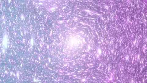Tunnel of sparkling lights, abstract space travel an animated scene depicting Video stock 334656069