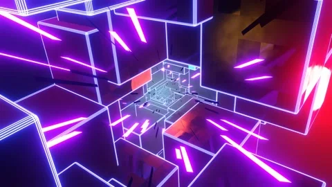 A tunnel sparkling with neon with multicolored rays. Stock Footage 165530867