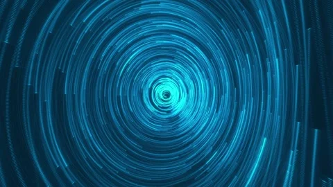Tunnel of spinning particles. Abstract rotating particle swirls, particle vor Stock Footage 318227334