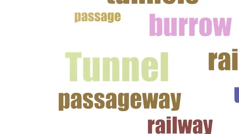 Tunnel Tag Cloud Animated On White Background Stock Footage 99621576