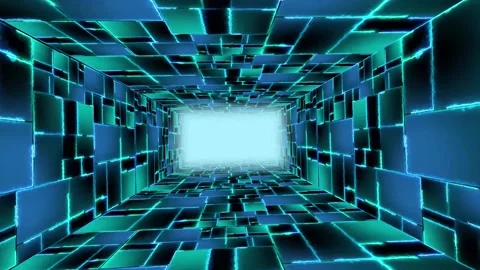 Tunnel titel background animation with camera shake between four walls. Mode Stock Footage 282114314