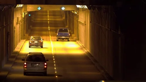 Tunnel traffic at night Video stock 73732152