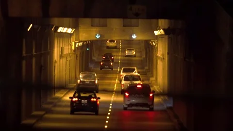 Tunnel traffic at night Video stock 73782732