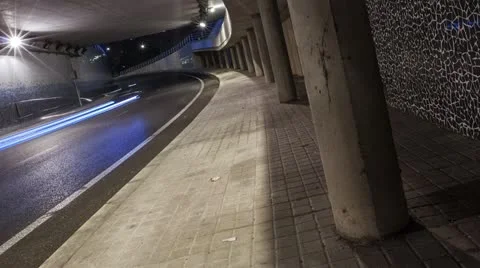 Tunnel traffic - Time Lapse Stockbeeldmateriaal 21435770