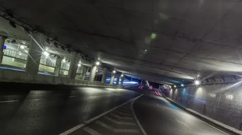 Tunnel traffic - Time Lapse 動画素材 21436216