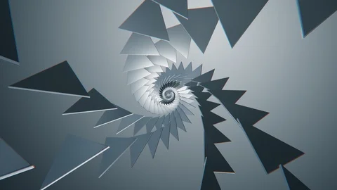 Tunnel triangle shiny. Seamless loop video. Stock Footage 123659519