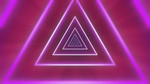 Tunnel Triangles Neon Seamless Loop Stock Footage 147753541