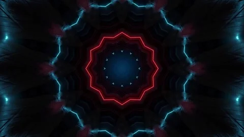 Tunnel trippy pattern mandala animation. Stock Footage 236442051