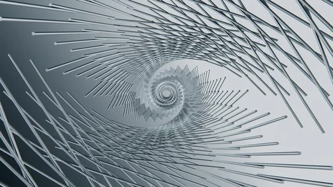 Tunnel tubes. Seamless loop video. Silver metal construction Stock Footage 123659035