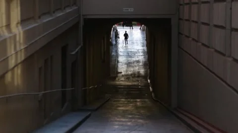 Tunnel Under Building Stock-Footage 67639351