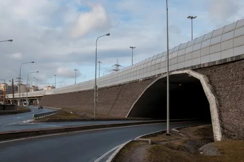 Tunnel under the expressway Stock Photos