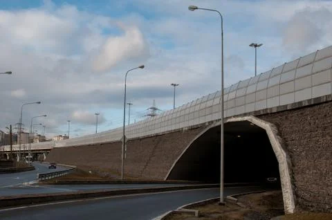 Tunnel under the expressway Stock Photos