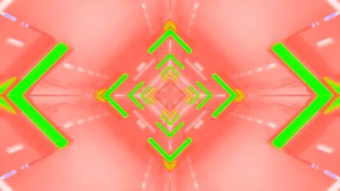 Tunnel video loop with bright neon colors creating a dynamic visual experienc Stock Footage 319417561