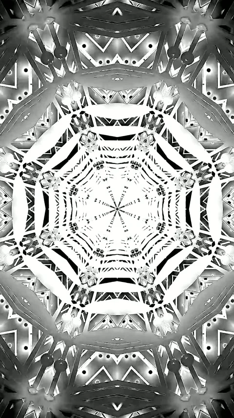Tunnel video loop with captivating patterns and seamless transitions in bla.. Stock Footage 321574100